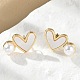 Серьги-гвоздики из латуни в форме сердца EJEW-C141-01G-02-1