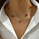 Goldene Halskette mit Blumenanhänger aus Edelstahl für Damen WB0068-2-2