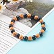 Bracelets extensibles en perles acryliques de style imitation bois et pierres précieuses BJEW-JB06229-3