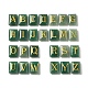 26 Stück natürliches grünes Aventurin-Heilrechteck mit Buchstaben a~z als Dekoration G-K335-07F-1
