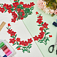 Fer à broder en polyester fleur sur patch appliqué&nbsp;PATC-WH0005-48A-4