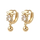 Серьга с подвесками из латуни с микропаве из кубического циркония EJEW-L271-04KCG-03-1