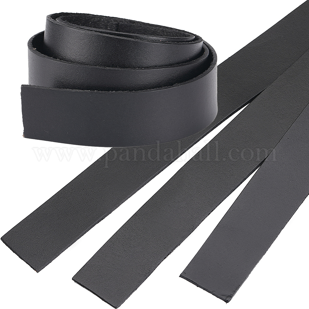 Wholesale 3 Roll 25mm Wide Flat Leather Cord Genuine Leather