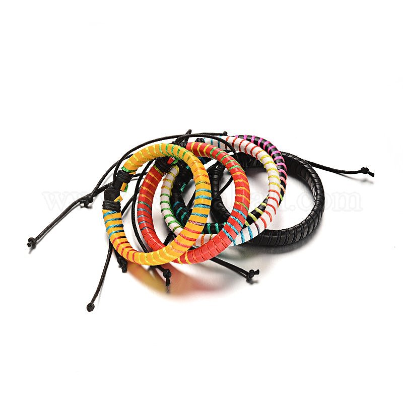 Wholesale Adjustable Braided Leather Cord Bracelets