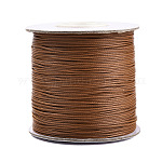Cordón de poliéster encerado, Cuerda de la perla, tierra de siena, 0.5mm, alrededor de 169.51~174.98 yarda (155~160 m) / rollo