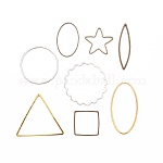 Латунные соединительные колечки, разнообразные, разноцветные, 8~40x5~25x0.5~1 мм