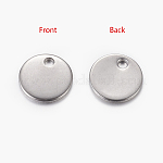 304 Stainless Steel Stamping Blank Tag Pendants, Flat Round, Stainless Steel Color, 8x0.8mm, Hole: 1.5mm