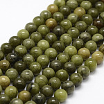 Naturales chinos de abalorios de jade hebras, taiwán jade, redondo, 6mm, agujero: 1 mm, aproximamente 64 pcs / cadena, 15.5 pulgada