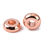 Laiton rondes plat séparateurs perles, or rose, 4x1.5mm, Trou: 1.5mm
