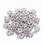 304 charms in acciaio inox, fiore, colore acciaio inossidabile, 11x8x0.9mm, Foro: 1.2 mm