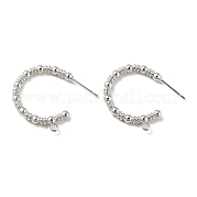 Brass Ring Stud Earrings Findings KK-K351-28P