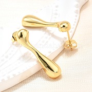 Латунные серьги-гвоздики в форме капли для женщин EJEW-Z019-08G