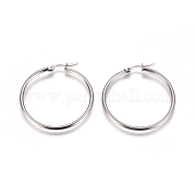 Серьги-кольца из нержавеющей стали 201 EJEW-F237-02A-P