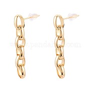 Латунные овальные серьги-гвоздики KK-T071-18G-03