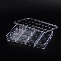 Plastic Bead Containers, Flip Top Bead Storage, Jewelry Box for Nail Art  Decoration, 12 Compartments, White, 13x5x1.5cm