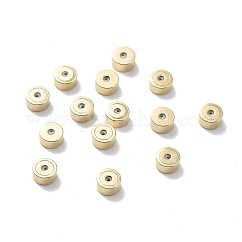 Messingperlen mit Wasserplattierung, cadmiumfrei und bleifrei, mit Gummi innen, Kolumne, echtes 24k vergoldet, 5x4 mm, Bohrung: 1 mm, Gummiloch: 0.8mm