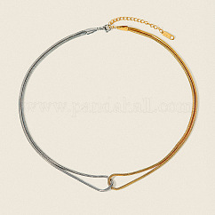 Colliers à chaîne serpent bicolore en acier inoxydable 304 pour femmes, or et acier inoxydable Couleur, 15.75 pouce (40 cm)