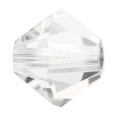 Preciosa® Kristallperlen, tschechischer Kristall, Doppelkegel (451 69 302 Rondell), 00030 Kristall, 4 mm, Bohrung: 0.8 mm