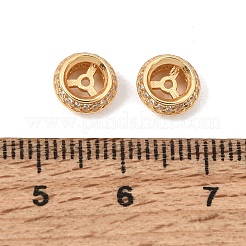 925 micro pavé di perline distanziatrici in argento sterling con zirconi trasparenti&nbsp;SE-CBAF1B2-01G