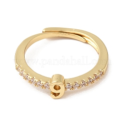 Verstellbare Ringe aus Messing mit klaren Zirkonia in Gestellbeschichtung und der Nummer 9 für Damen&nbsp;RJEW-S407-09G-09