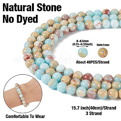 3 нити синтетических бусин императорской яшмы&nbsp;G-BT0001-03