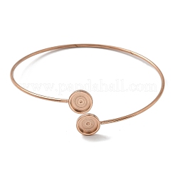 Bases de bracelets vierges en acier inoxydable 304 avec placage ionique (IP) et plateau rond&nbsp;STAS-Z088-03B-RG