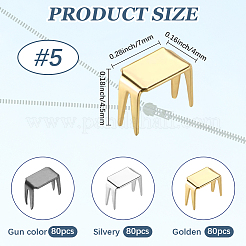 240個3色の衣類アクセサリー  真鍮ジッパーストッパートップボトムストップ  ミックスカラー  7x4x4.5mm  80個/カラー&nbsp;KK-CY0001-16B