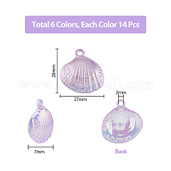 84 шт. 6-цветные непрозрачные акриловые подвески с УФ-покрытием&nbsp;PACR-DC0001-02