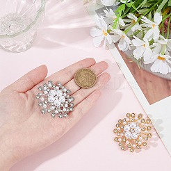 4 шт. булавки для лацкана одежды со стразами в виде цветка&nbsp;JEWB-ME0001-29