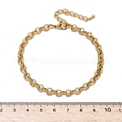 Браслеты на ногу из нержавеющей стали 304 Rolo Chain для женщин AJEW-U025-03G