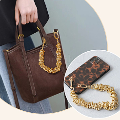 Ручки для сумок из цинкового сплава с витыми кольцами и цепочкой&nbsp;FIND-WH0436-47G