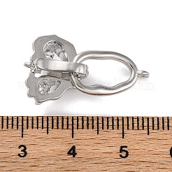 Messing Micro Pave klare Zirkonia Falte über Verschlüsse&nbsp;KK-U042-07P
