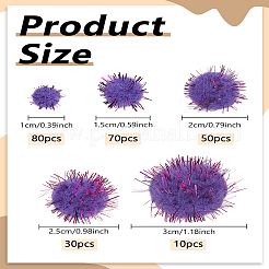 240 Stück 5 Stile handgefertigte DIY-Puppenbastel-Pompon-Garn-Pompon-Bälle&nbsp;DIY-LP0005-35