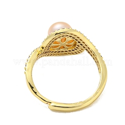 Регулируемое кольцо из натуральной ракушки RJEW-H220-22G