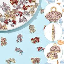 24 Stück 6-Farben-Rack-Plating-Legierung-Strass-Anhänger&nbsp;FIND-FS0004-98
