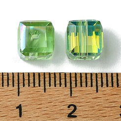 100шт прозрачные гальванические стеклянные бусины GLAA-K064-08A-AB04