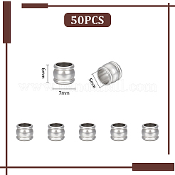 50 шт. Европейские бусины из нержавеющей стали 201 FIND-UN0003-93