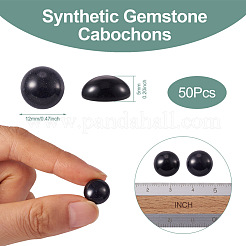 Cabochons en pierre bleue synthétique&nbsp;G-R416-12mm-34