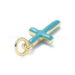 Настоящие 18-каратные позолоченные экологически чистые подвески из латуни с эмалью KK-F845-40G-03