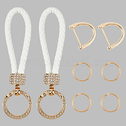 2 шт. брелок из искусственной кожи и сплава со стразами&nbsp;KEYC-CL0001-15B