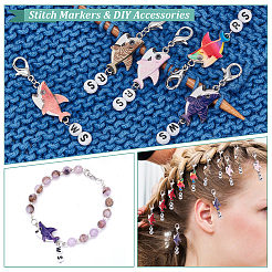 Кулон из сплава эмали в виде акулы с замком маркеры петель HJEW-AB00099