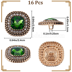 16 Stück Legierungs-Strass-Ösenknöpfe&nbsp;BUTT-GF0003-51B