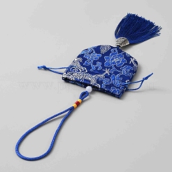 Подвеска для сумки из парчи с рисунком дракона&nbsp;HJEW-WH0036-73E