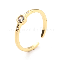 Кольцо-солитер с прозрачным кубическим цирконием RJEW-C018-17G