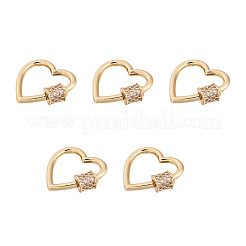 Laiton micro pave clair zircone cubique vis mousqueton charmes de verrouillage&nbsp;ZIRC-E164-07G