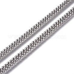 変色しにくい201ステンレススチール製キューバチェーン  分厚いカーブチェーン  溶接されていない  ステンレス鋼色  6.5mm  リンク：9x6.5x1mm&nbsp;CHS-I005-05P