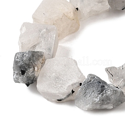 Натуральные турмализированные кварцевые бусинки G-S386-C15