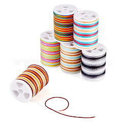 6 рулон 6-х цветного сегментно окрашенного скрученного вощеного полиэфирного шнура YC-TA0001-09