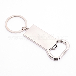 Сублимационные заготовки брелки открывалка для бутылок из цинкового сплава пустые кольца для ключей&nbsp;KEYC-WH0018-16P