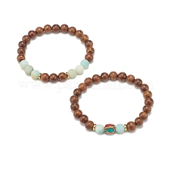 Наборы браслетов из бисера из дерева&nbsp;BJEW-JB07735